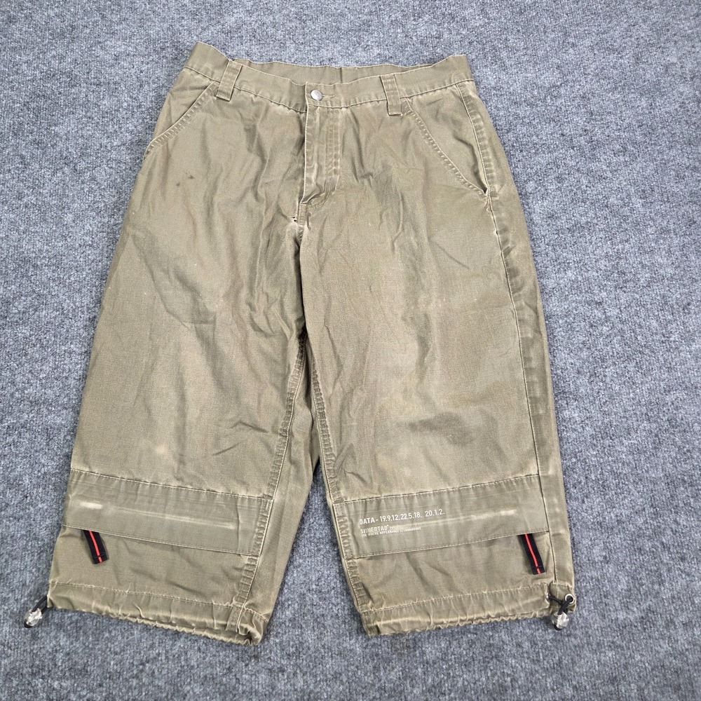 Vintage Silvertab Levi's Y2K Utility Gorpcore Shorts 31 Distressed Olive Green‎